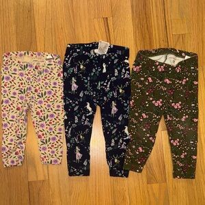 Janie & Jack Pant Set Floral and Disney Frozen Kids Leggings